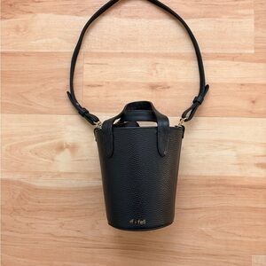 If I Fell Black Leather Bucket Bag